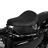 Solo Sitz mit Grundplatte Craftride SG11 schwarz Kompatibel für Honda Rebel CMX 500, Shadow 750 Black Spirit/VT 1100 C2/ VT 1100 C3 Aero/VT 600 C/VT 750 C/VT 750 Spirit
