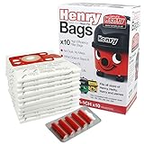 Henry Numatic Hetty etc. Hepa Flo Staubsaugerbeutel (10 Stück + 5 Lufterfrischer), 0, Bags + 5 Freshener Sticks