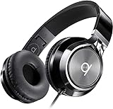 ARTIX CL750 On Ear Kopfhörer mit Kabel und Mikrofon – 3.5mm Klinke Kopfhörer mit Lautstärkeregler – Noise Isolating Headphones – Faltbar Stereo Bügelkopfhörer für Handy, Dj, PC (Schwarz)