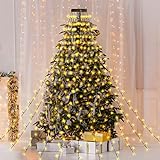GUSODOR Lichterkette Weihnachtsbaum 3M 480 LEDs 16 Stränge, 8 Modi Christbaumbeleuchtung mit Ring, IP65 Weihnachtsbaum Beleuchtung für Innen & Außen - Tannenbaum Lichterkette Warmweiß