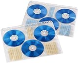 Hama CD-/DVD-/Blu-ray Hüllen mit 60 Indexkarten zum Beschriften (Archivierung, 10 Hüllen für je 6 CDs/DVDs/Blu-rays, geeignet für DIN A4 Ordner) transparent