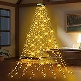 Weihnachtsbaum Lichterkette, 2M 400 LEDs 16 Stränge Christbaumbeleuchtung mit Ring, LED Lichterkette mit 8 Modi und Timer, IP65 wasserdicht LED Christbaumbeleuchtung Dekor Innen Außen (Warmweiß)