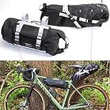 QMBasic Lenkertasche + Satteltasche im Set 17 Liter, 2 Bike Packing Taschen für Mountainbike Rennrad Dirt-Bike Gravel Schwarz