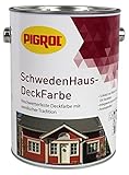 Pigrol Schwedenhaus-Deckfarbe, lichtgrau, 10L Wetterschutzfarbe Holzfarbe für aussen