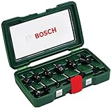Bosch 12tlg. Hartmetall Fräser Set (für Holz, Ø-Schaft 8 mm, Zubehör Oberfräse)