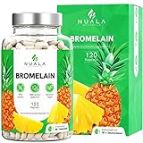 Nuala Naturals® - Bromelain 3600 F.I.P - 120 vegane Kapseln - Hochdosiert 550 mg pro Kapsel – Ananas Enzym - ohne Zusatzstoffe
